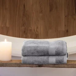 Drap de douche coton 550g/m2 70x130 cm NAÏA gris Perle