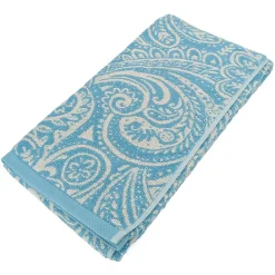 Drap de douche coton 70x140 cm motif mandala collection PLENTY bleu