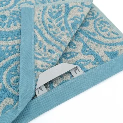 Drap de douche coton 70x140 cm motif mandala collection PLENTY bleu