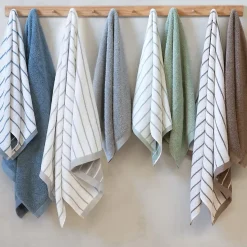 Drap de douche coton 70x140cm PURE LIGHT à rayures gris