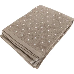 Drap de douche en coton 70X140 cm collection EFFICIENT DOTS marron roble