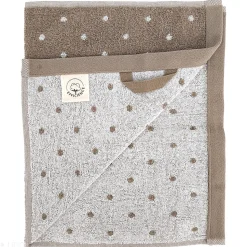 Drap de douche en coton 70X140 cm collection EFFICIENT DOTS marron roble