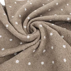 Drap de douche en coton 70X140 cm collection EFFICIENT DOTS marron roble