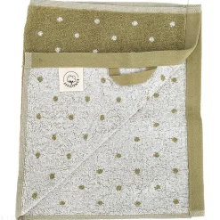 Drap de douche en coton 70X140 cm collection EFFICIENT DOTS vert olive
