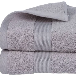 Drap de douche Essentiel - coton 450 gr/m² - gris taupe 70x130 cm - Atmosphera