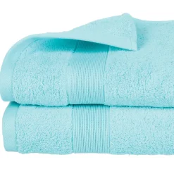 Drap de douche Essentiel - coton 450 gr/m² - bleu aqua 70x130 cm - Atmosphera