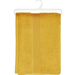 Drap de douche Essentiel - coton 450 gr/m² - jaune moutarde 70x130 cm - Atmosphera