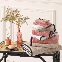 Drap de douche Joia - coton 550 gr/m² - rose 70x130 cm - Atmosphera
