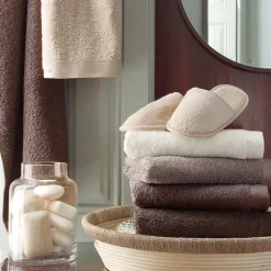 Drap de douche 70x140 cm coton peigné ALBA chocolat