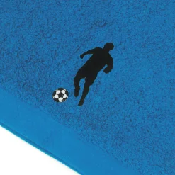 Drap de douche 70x140 cm coton 550g/m2 PURE FOOTBALL Bleu Turquoise