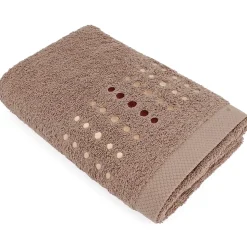 Drap de douche 70x140 cm coton 550g/m2 PURE POINTS Marron Taupe