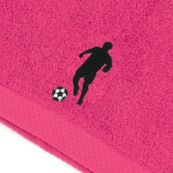 Drap de douche 70x140 cm coton 550g/m2 PURE FOOTBALL Rose Fuchsia