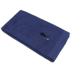 Drap de douche 70x140 cm coton 550g/m2 PURE FOOTBALL Bleu Marine