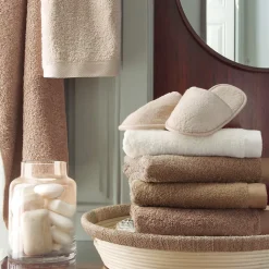 Drap de douche 70x140 cm coton peigné ALBA taupe