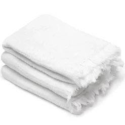 Drap de douche 70x130 cm et serviette 50x90 cm KEA mousseline de coton blanc neige