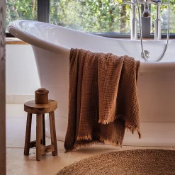 Drap de douche 70x130 cm et serviette 50x90 cm KEA mousseline de coton blanc neige