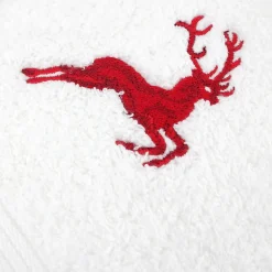 Drap de douche 70x130 cm HIRSH Blanc/Rouge 600g/m2