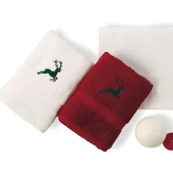 Drap de douche 70x130 cm HIRSH Blanc/Bleu 600g/m2