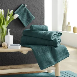 Drap de Douche 70x130 cm Éponge Unie Tendresse Emeraude 600g/m²