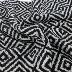 Drap de douche 70x140 cm SYMETRIE coton Noir Losanges
