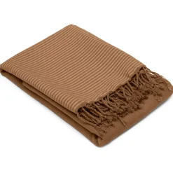Drap de plage NID D'ABEILLE 100x200 cm coton 230 g/m² marron Cognac