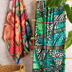 Drap de plage 100x180 cm JUNGLE Vert
