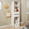 Dressing blanc 2 tiroirs GoodHome Atomia H. 187,5 x L. 50 x P. 45 cm