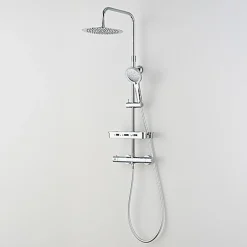 Edouard Rousseau - Colonne de Douche Thermostatique ARS Tablette - Mitigeur à Corps Froid - Douchette 3 Jets - Chromé