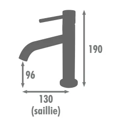 Edouard Rousseau - Mitigeur Lavabo SCRIPY - Aérateur Économie d Eau -3 Finitions Disponibles - Livré Complet avec Vidage - Cuivre
