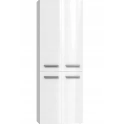 ELLOS - Armoire de salle de bain avec deux paniers - Poignées minimalistes - 174x60x30cms - Colonne de rangement