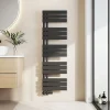 EMKE Chauffe-Serviettes à Eau Chaude Design Plat, Radiateur Salle de Bain Noir 1320x400mm 570W