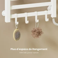 EMKE Chauffe-serviettes Électrique 50x50cm, Thermostat Intelligent WiFi, Radiateur de Salle de Bain Électrique, Blanc