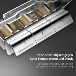 EMKE Colonne de douche thermostatique Ensemble, Douchette multimode, Grande douche de tête, homologué KTW Galaxie Modèle, Chrome