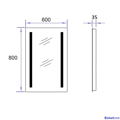 EMKE Miroir lumineux salle de bain 60x80cm, Miroir LED salle de bain, Miroir avec l'éclairage, Lumière blanche froide