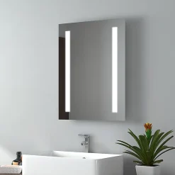 EMKE Miroir lumineux salle de bain 45x60cm, Miroir LED salle de bain, Miroir avec l'éclairage, Lumière blanche froide