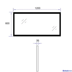 EMKE Miroir lumineux salle de bain 120x60cm, Miroir LED avec Interrupteur à bouton, Anti-buée, lumière Blanche Froide/Chaude