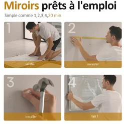 EMKE Miroir lumineux salle de bain rond diamètre 50cm, Miroir LED avec Interrupteur Tactile, Anti-buée, 3 couleurs de Lumières