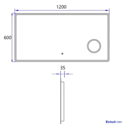 EMKE Miroir lumineux salle de bain 120x60cm, Miroir LED avec Interrupteur Tactile, 3x Grossissement, Lumière Blanche Froide