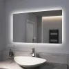 EMKE Miroir lumineux salle de bain Rétro-éclairage 100x60cm, Miroir LED avec Interrupteur Tactile, lumière blanche froide
