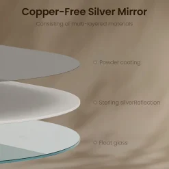 EMKE Miroir rond mural 60x100 cm, sans cuivre, résistant, pour salle de bain, entrée, salon ou chambre