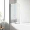 EMKE Pare de baignoire en 6 mm verre securit Paroi de douche pour baignoire 70 x 140 cm Revêtement Nano facile à nettoyer