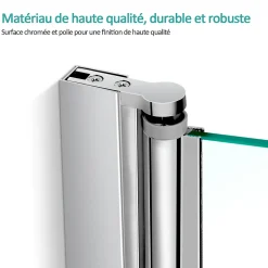 EMKE Pare de baignoire en 6 mm verre securit Paroi de douche pliable pour baignoire Revêtement Nano facile à nettoyer 100 x 140 cm