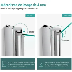 EMKE Pare de baignoire en 6 mm verre securit Paroi de douche pliable pour baignoire Revêtement Nano facile à nettoyer 100 x 140 cm