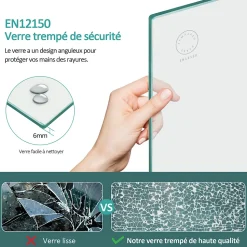EMKE Pare de baignoire en 6 mm verre securit Paroi de douche pliable pour baignoire Revêtement Nano facile à nettoyer 120 x 140 cm