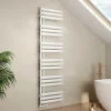 EMKE Radiateur Chauffe-Serviettes à Eau Chaude, Sèche-Serviettes Blanc 174x50cm 683W, Connexion Latérale