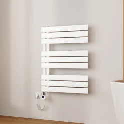 EMKE Radiateur Sèche-Serviettes Électrique 762x600 mm, Blanc 400W, WiFi, Modes Intelligents, Détection Fenêtre