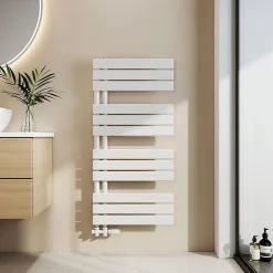 EMKE Radiateur Sèche-Serviettes à Eau Chaude Flat Panel - Blanc Brillant 104x50 cm - 529W
