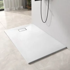 EMKE Receveur de douche receveur de douche plat antidérapant SMC receveur de douche à découper, 120x90cm, Blanc