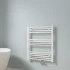 EMKE Sèche-serviette eau chaude, Radiateur sèche-serviettes raccordement central Blanc 75x60cm 337Watts