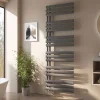 EMKE Sèche-serviette eau chaude à raccord latéral, radiateur sèche-serviettes anthracite 174 x 60 cm, 823 W